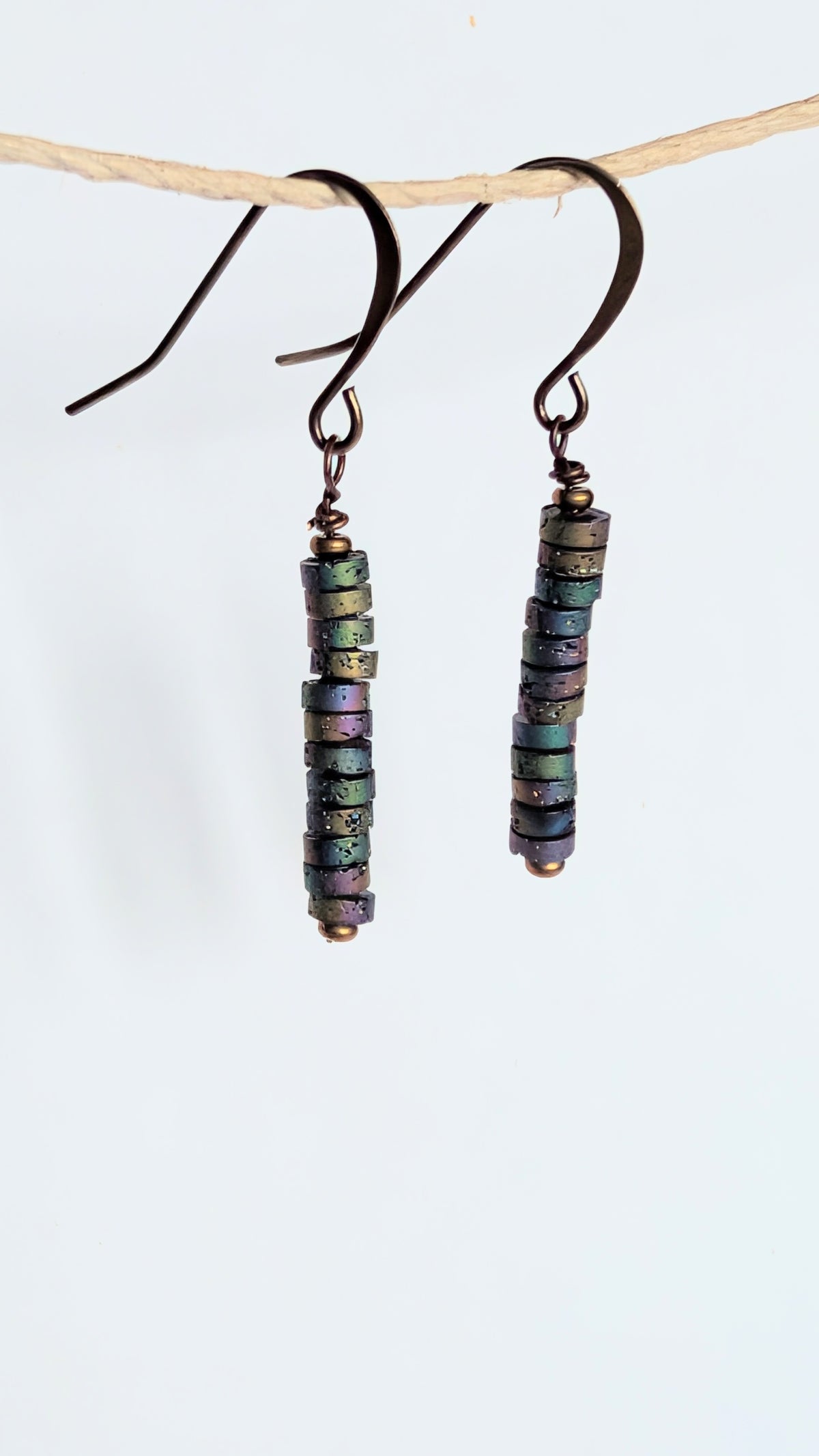 Stacked Druzy Agate Earrings