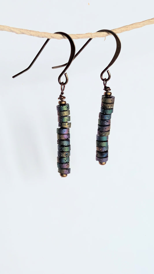 Stacked Druzy Agate Earrings