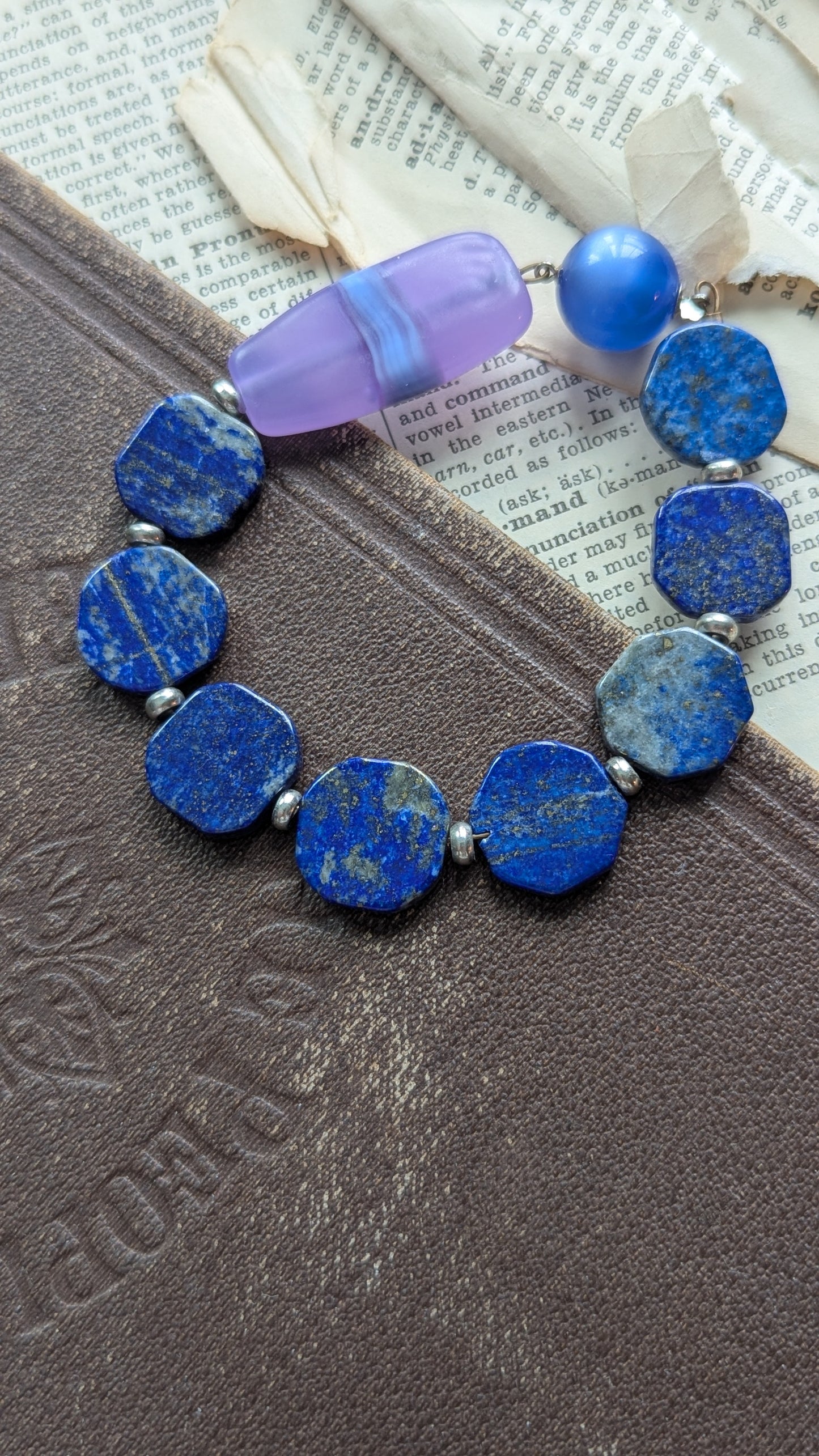 Lapis and Lampwork Bracelet