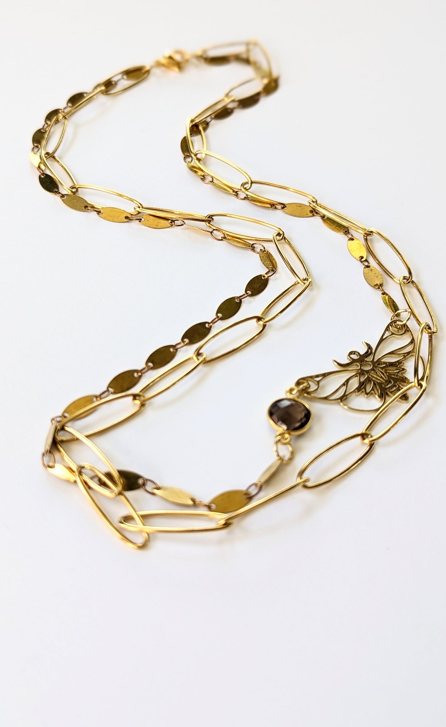 The Understated Collection Moth Double Strand Necklace